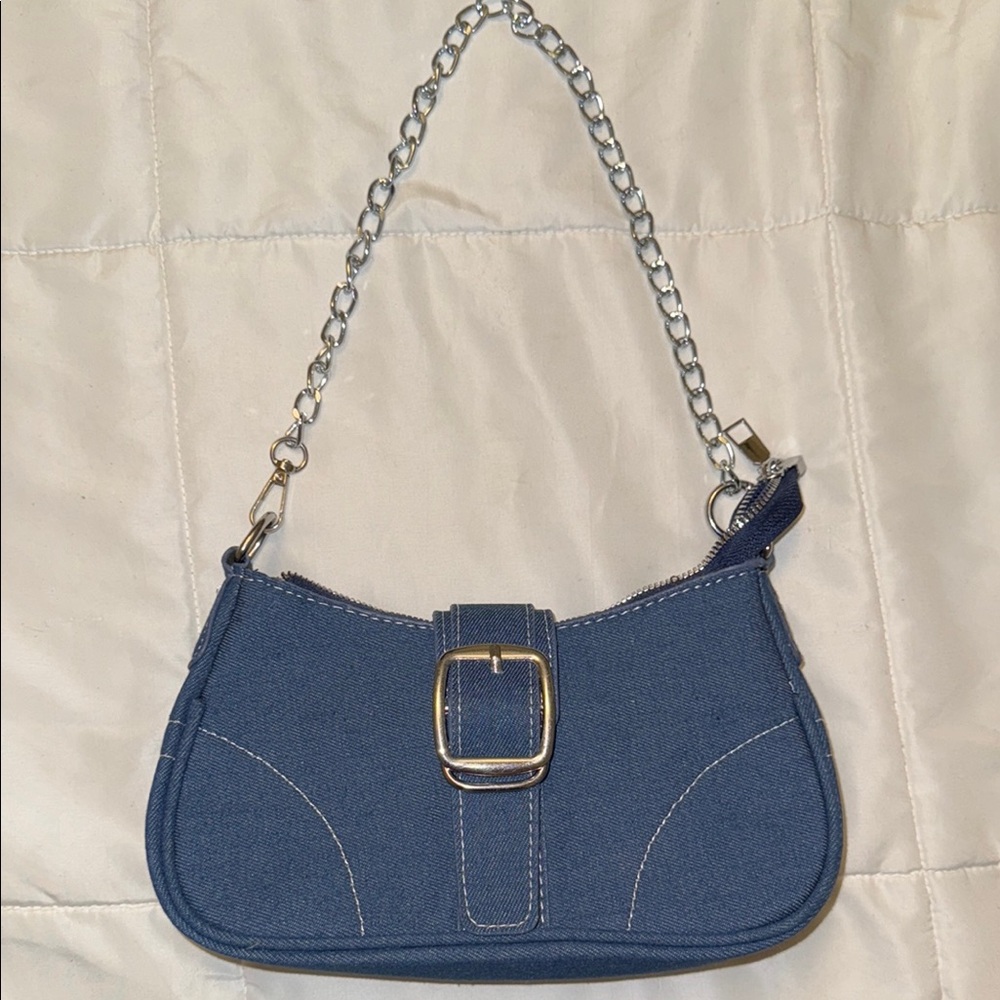 Stylish Blue Chain Strap Women's Bag
